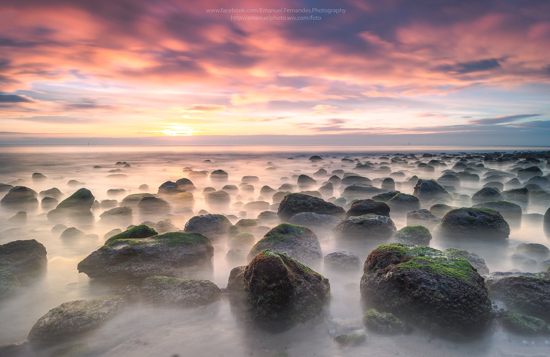 rocks,water,long,sky,clouds,sunrise,sunset, Emanuel Fernandes
