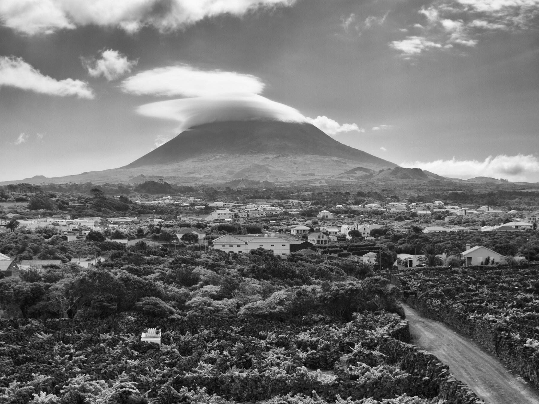 Azores, Pico, Portugal, Landscape, Black and white, Monochrome, Elena Beregatnova