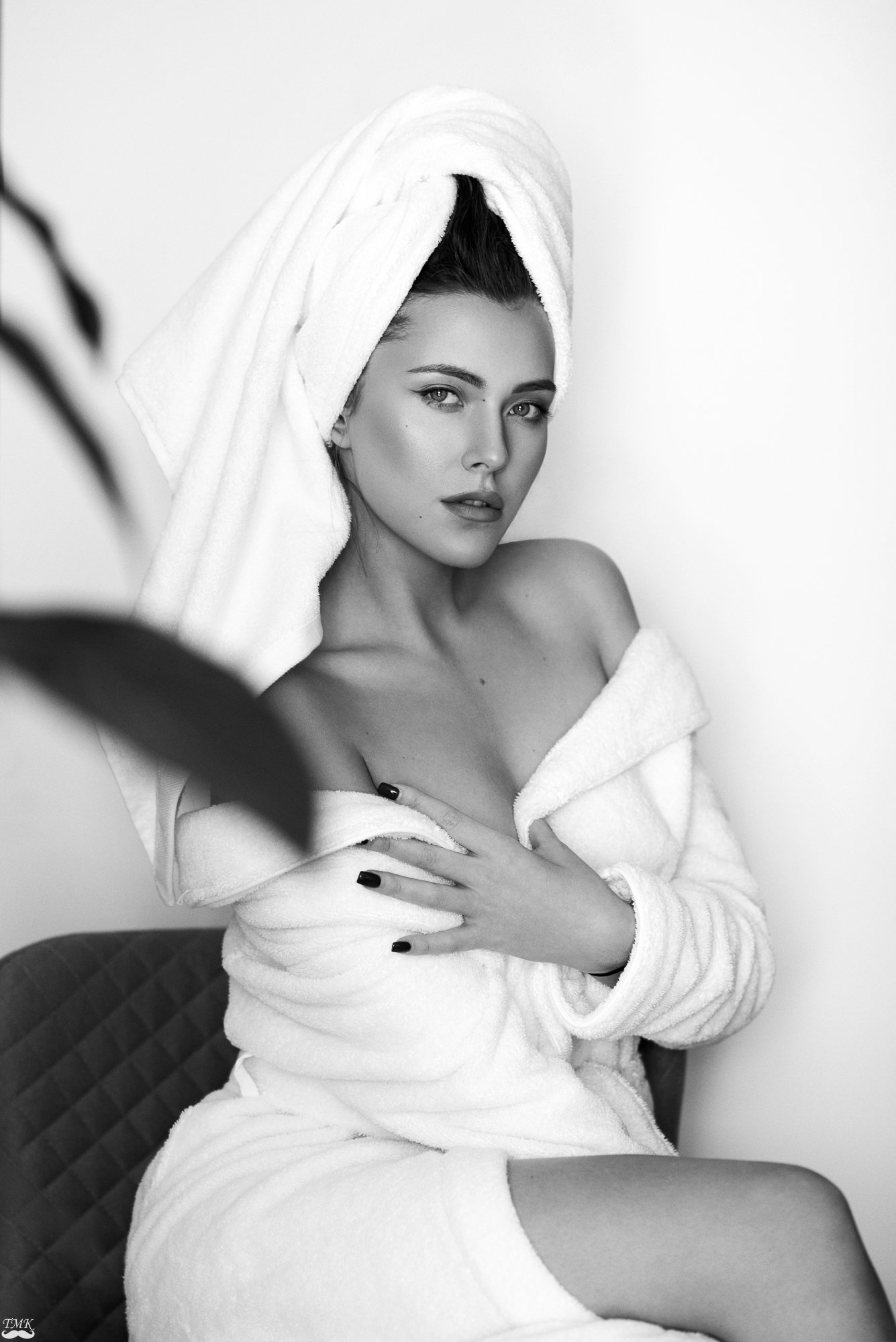 bw, black and white, portrait, fashion, monochrome, beauty, towel, woman, look, style , Tomas Masoit