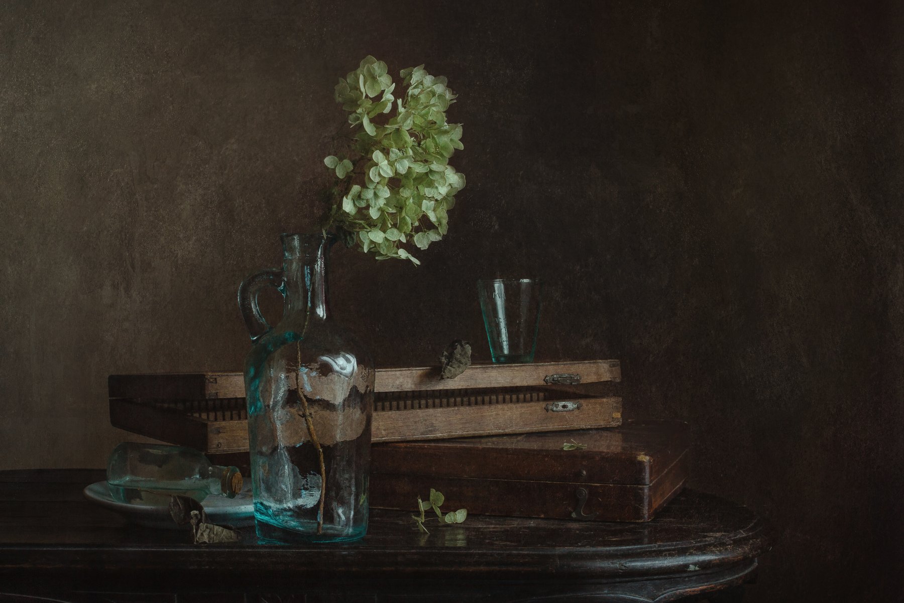 натюрморт, стекло, цветы, гортензия, Анна Петина