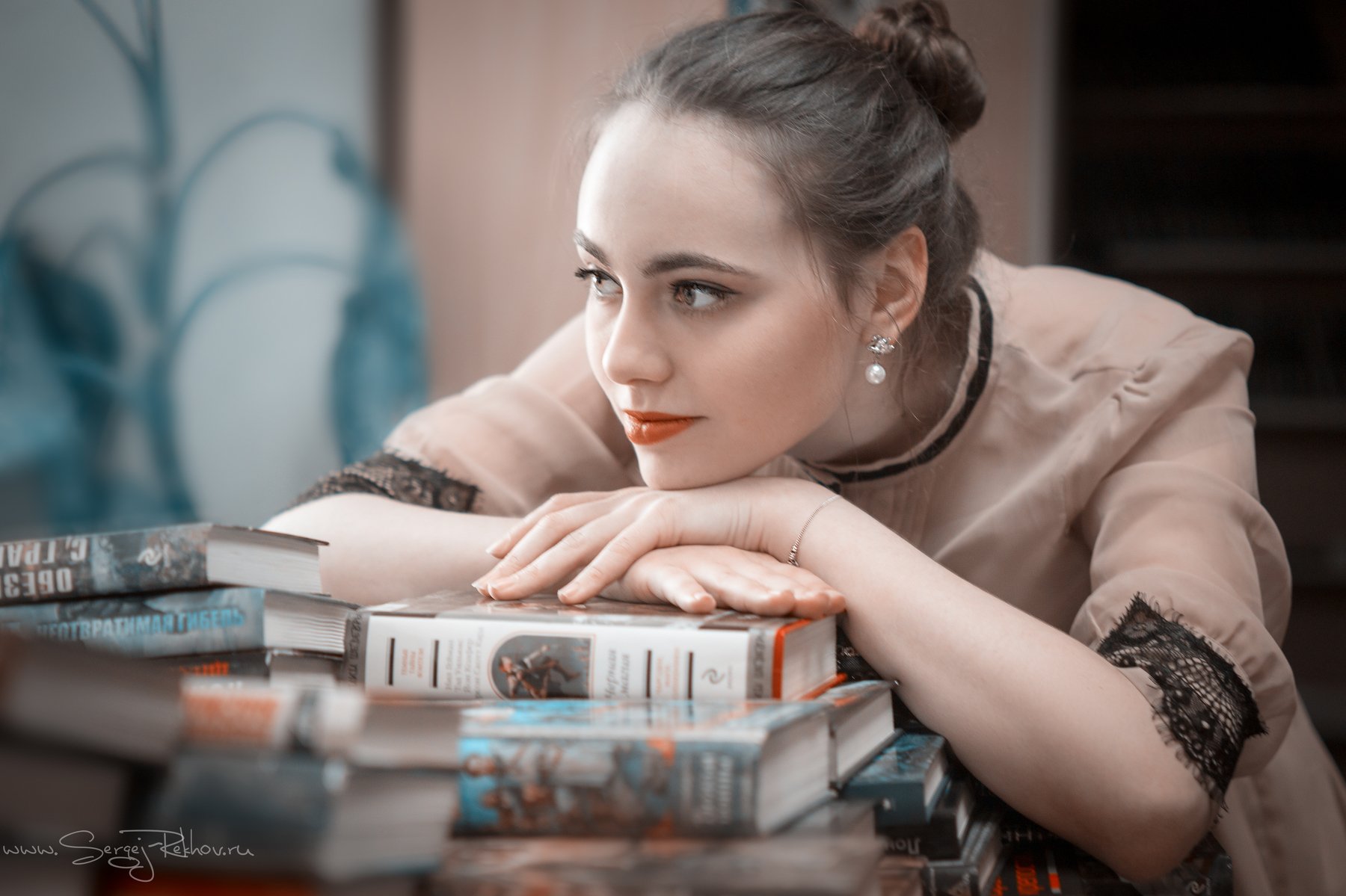 библиотека, девушка, чтение, книга, rekhov, Сергей Рехов