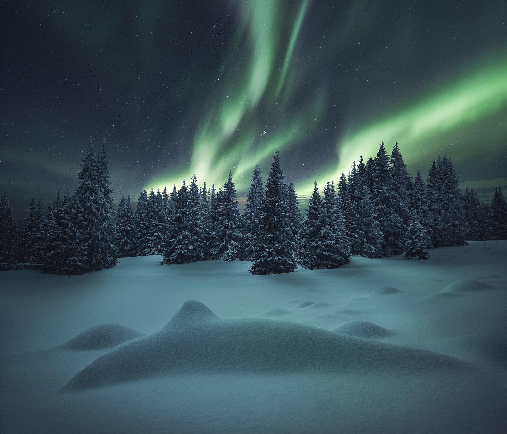 aurora, landscape, nature, пейзаж, природа, Genadi Dochev