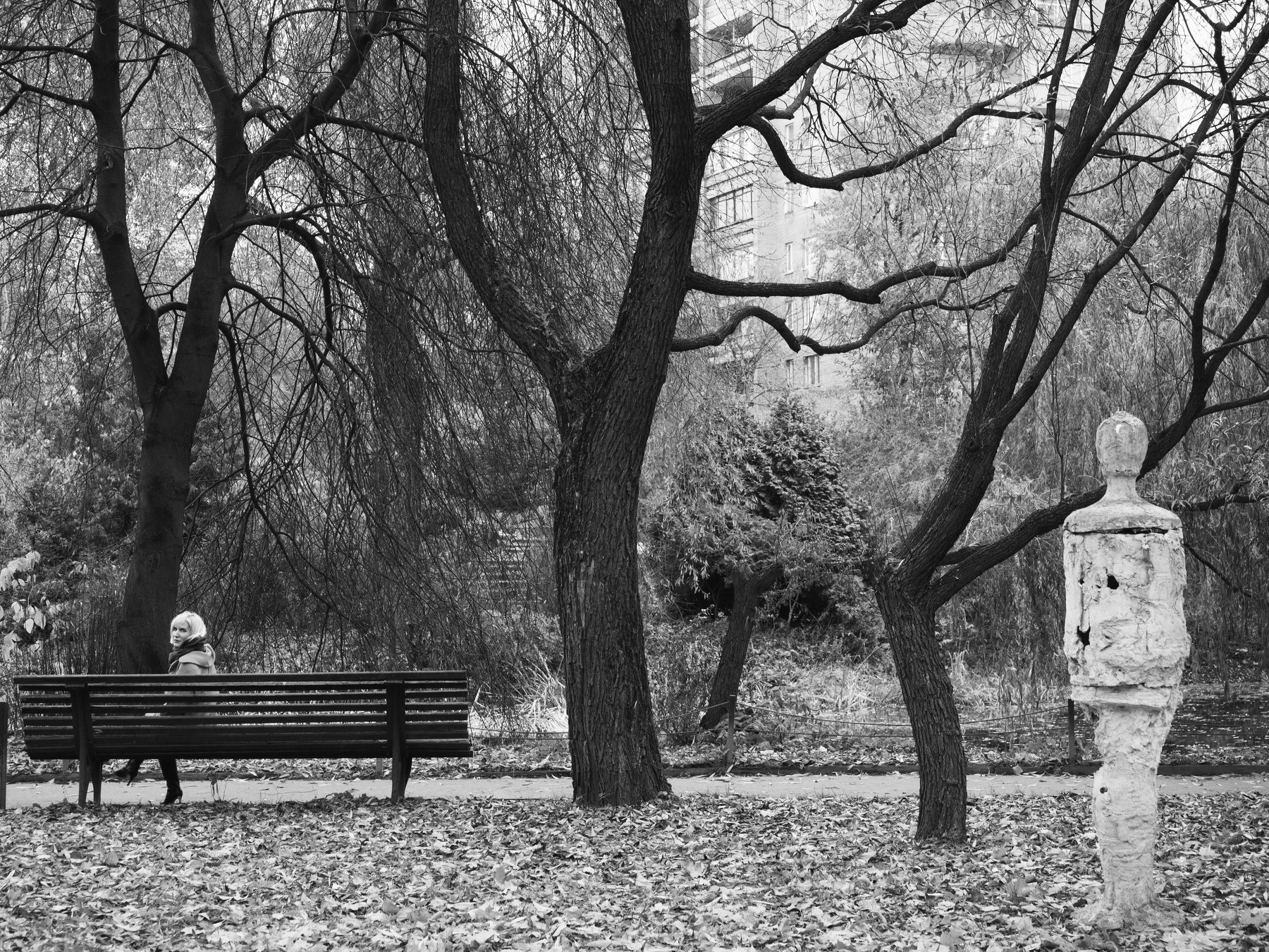 Black and white, Monochrome, Street, Awaiting, Girl, Moscow, Russia, Elena Beregatnova