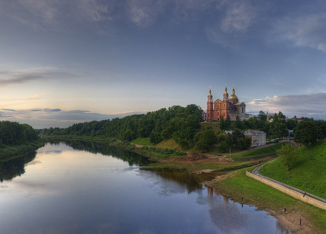 церковь, монастырь, река, рыбаки, двина, витебск, Dmitry Apalikov