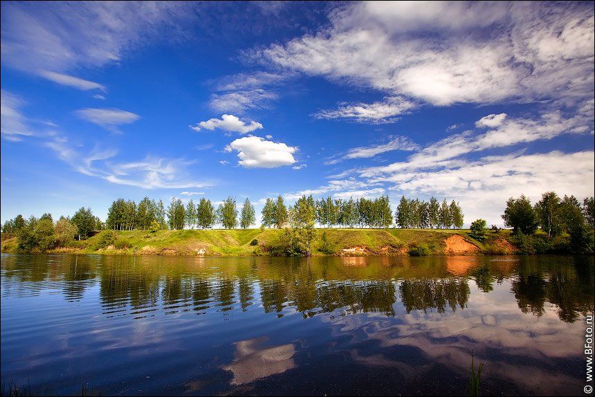 лето, пейзаж, пруд, каликино, река, Алексей Строганов