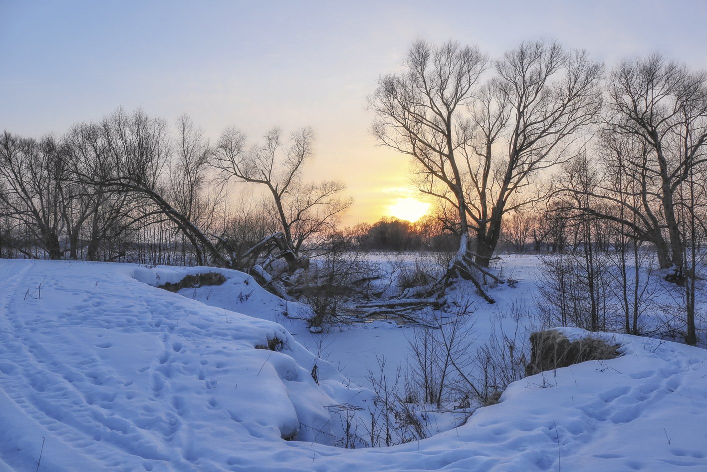 зима,пейзаж.закат,, Zadorina Svetlana