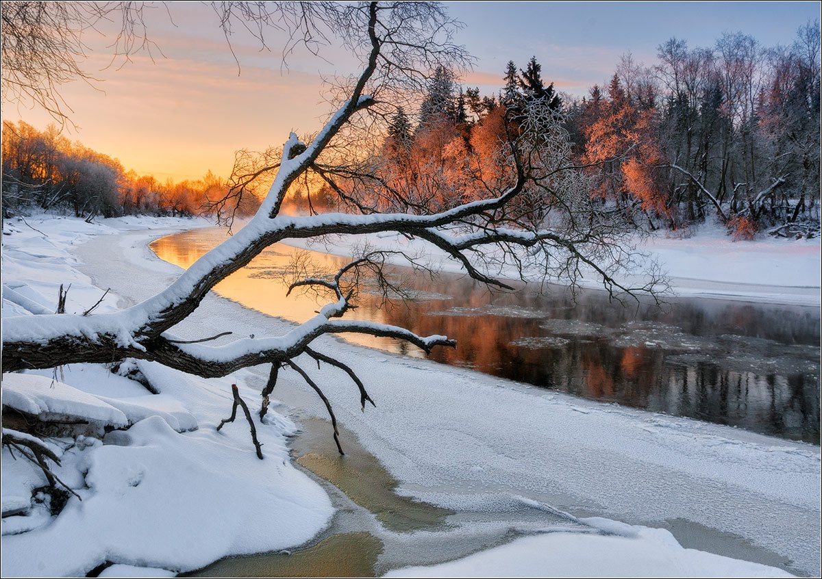 река, зима, беларусь, Andrew Kuzmin