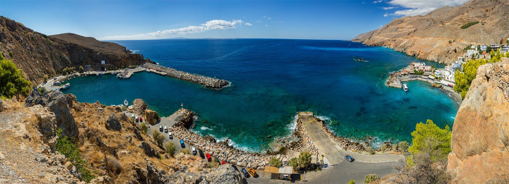 природа, пейзаж, осень, панорама, греция, остров, крит, море, берег, бухта, скалы, залив,, Альберт Беляев