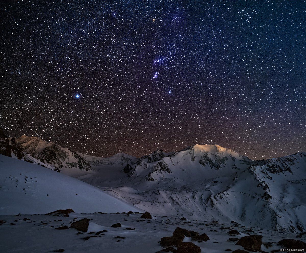 горы, ночь, ночное небо, орион, созвездие ориона, заилийский алатау, тянь-шань, альпинград, Ольга Кулакова