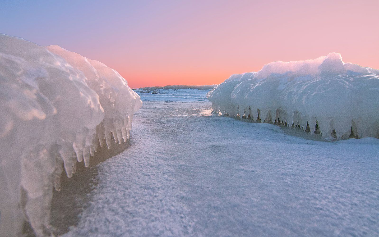 sunset,ice,winter,coast, Daiva Cirtautė