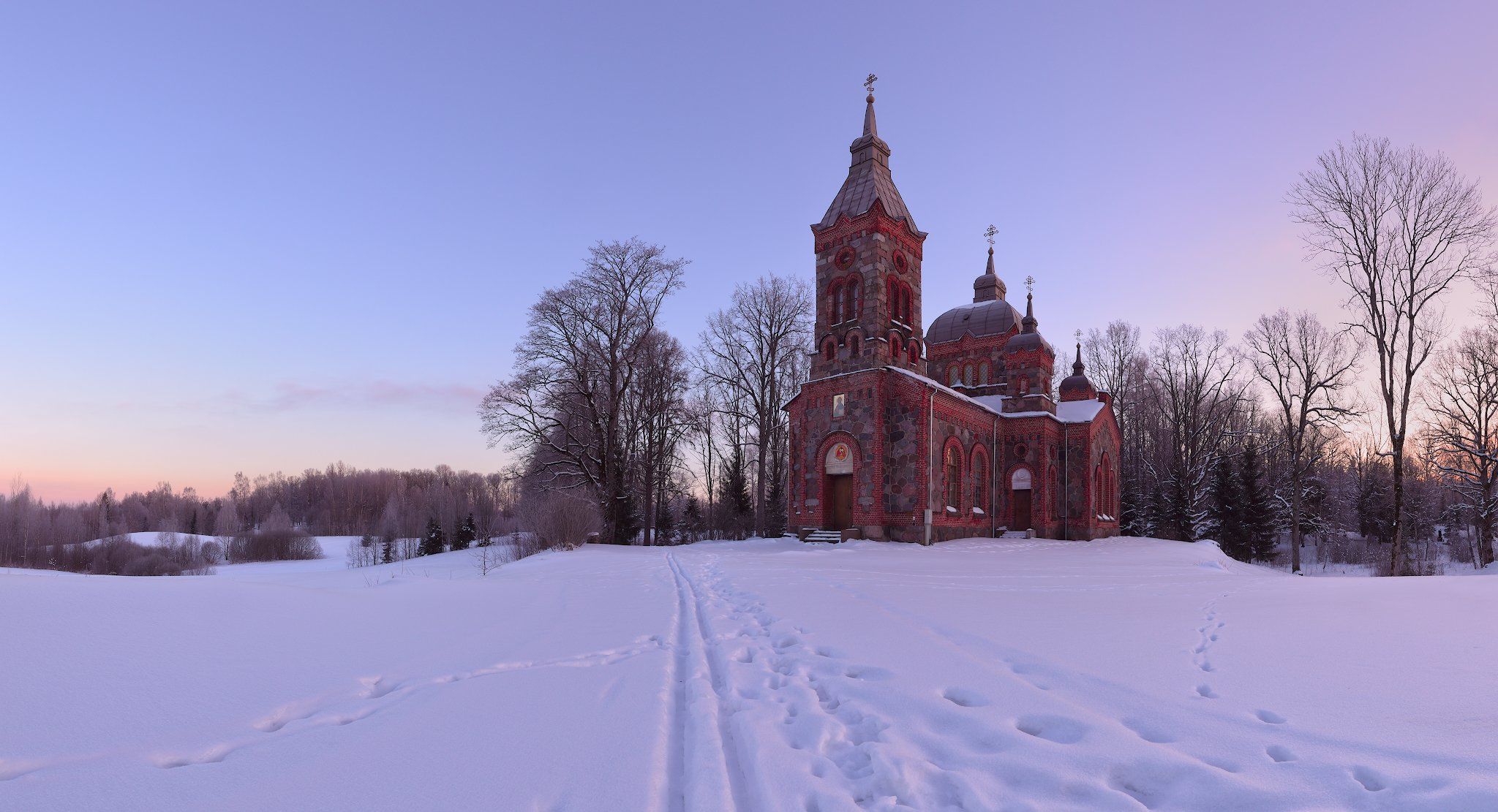 панорама мороз зима рассвет латвия, Алексей Мельситов
