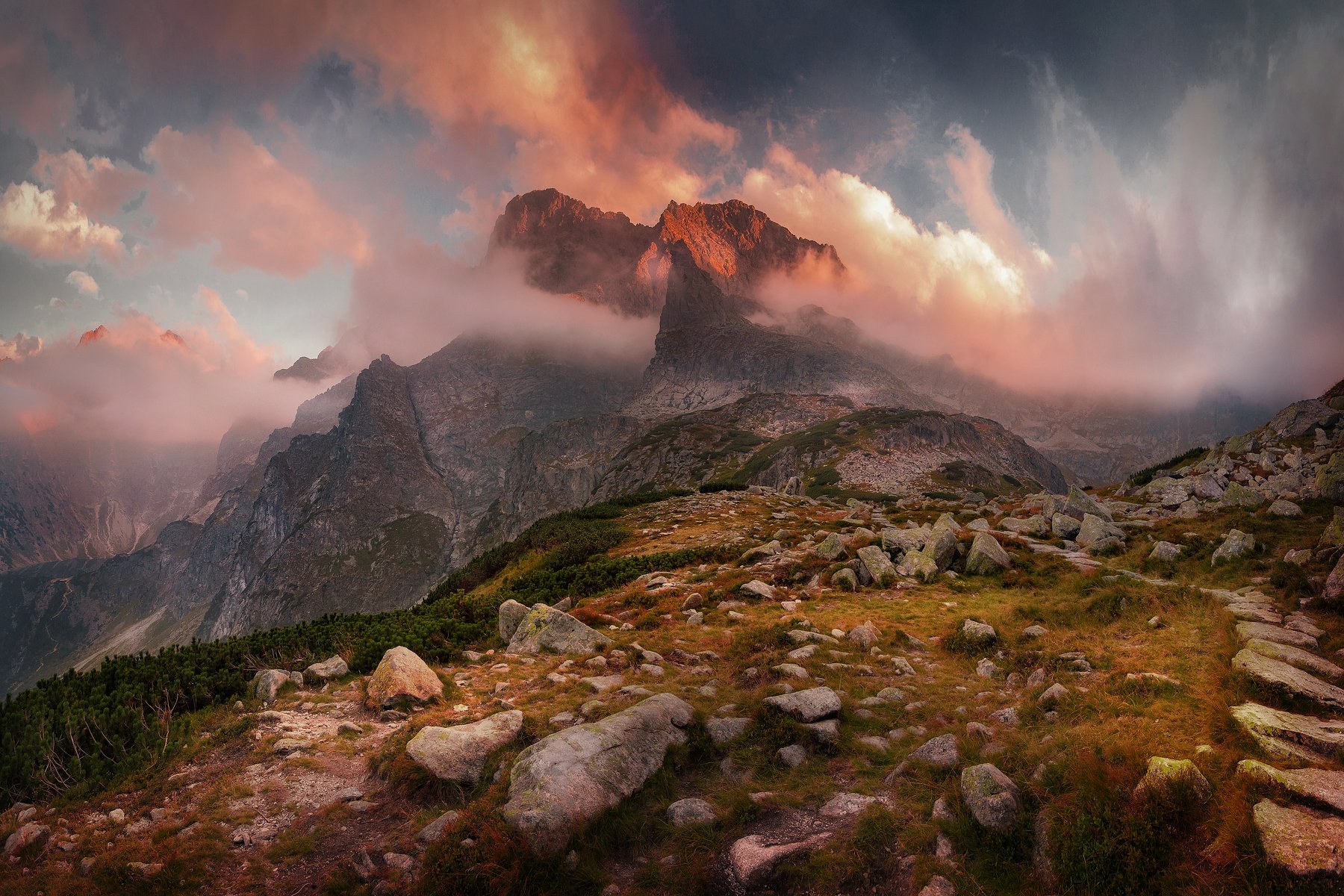 sunset, surise, clouds, mountains, expresive, Tatras, Poland, , Patrycja Towarek