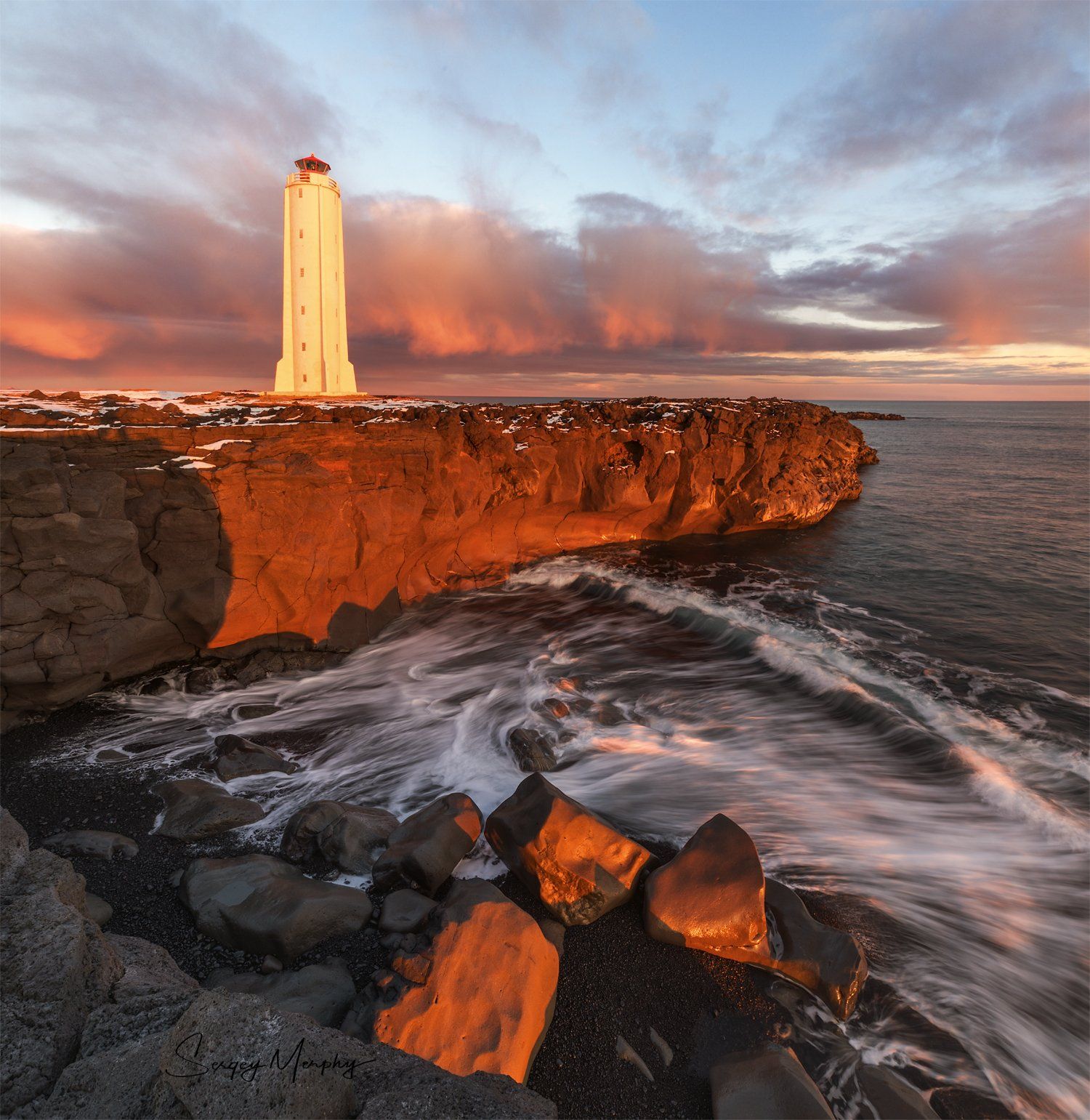 iceland, malarrif, lighthouse, sunset, Sergey Merphy