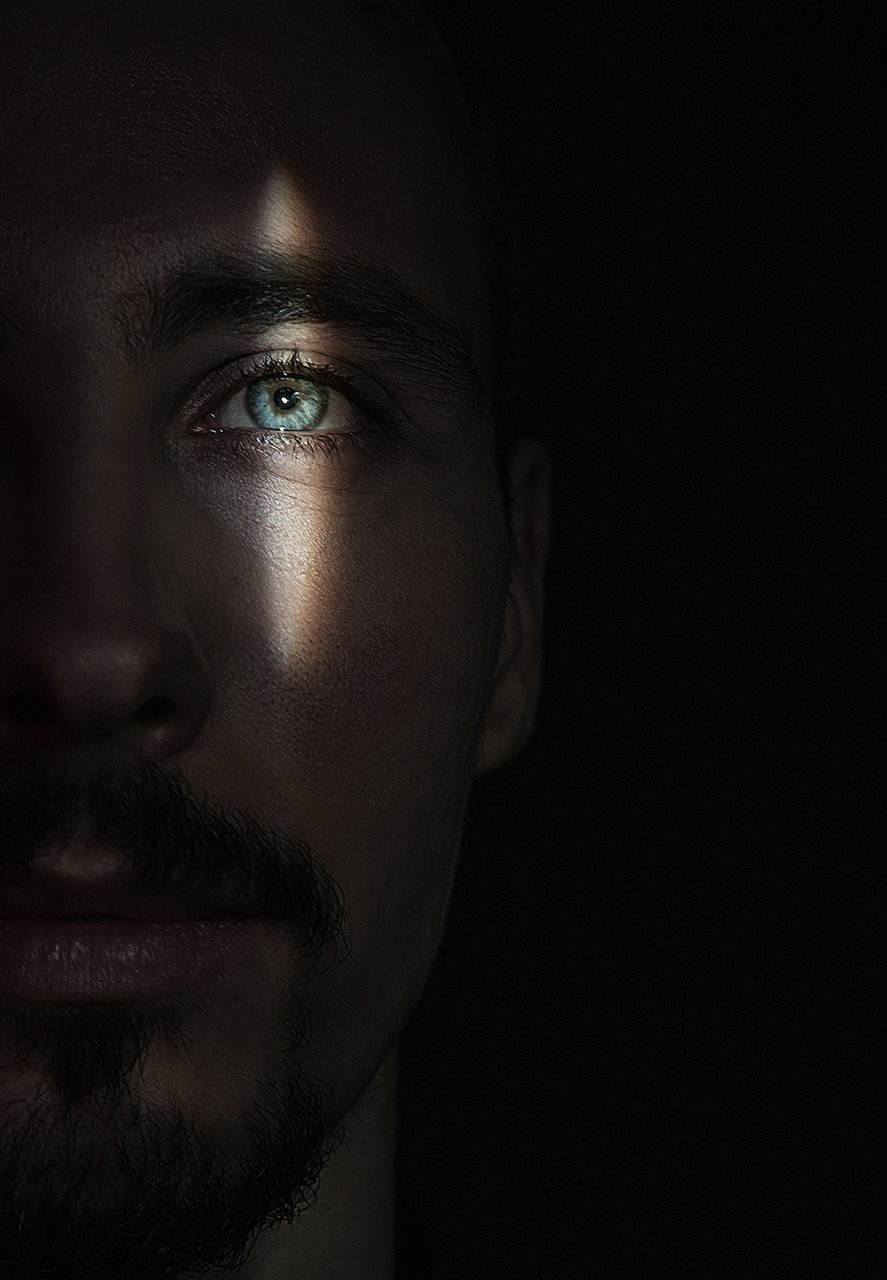 глаз, свет, мужской, портрет, половина лица, лицо, Дарья Комарова
