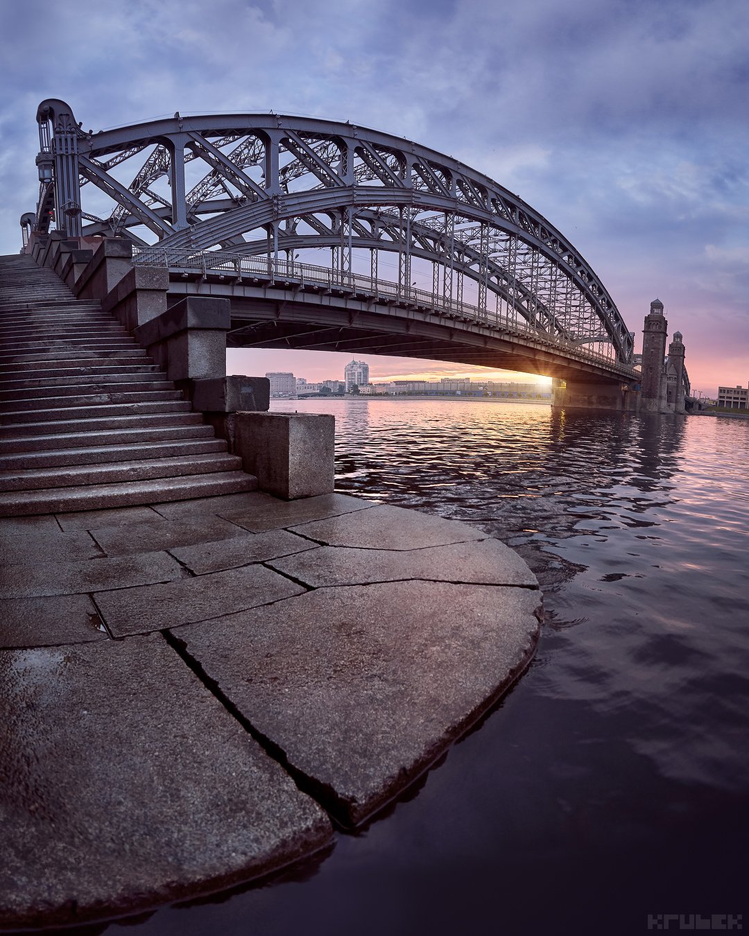 санкт-петербург, большеохтинский мост, нева, KrubeK