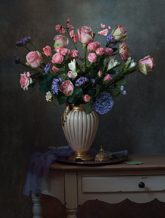 натюрморт, розы, цветы, ваза, алина ланкина, Алина Ланкина