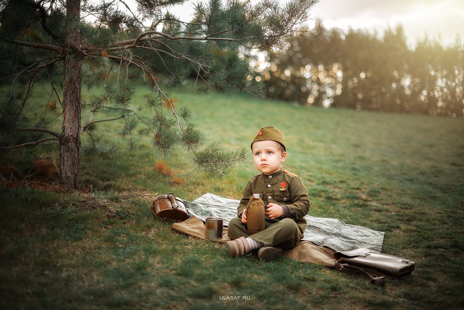boy, portrait, мальчик, портрет, война, 9мая, солдат, фляжка, форма, Юлия Сафонова