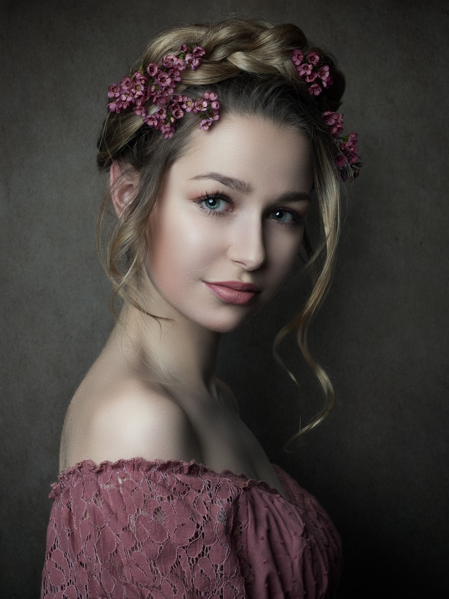 portrait, hairflowers, michael schnabl, woman, Michael Schnabl