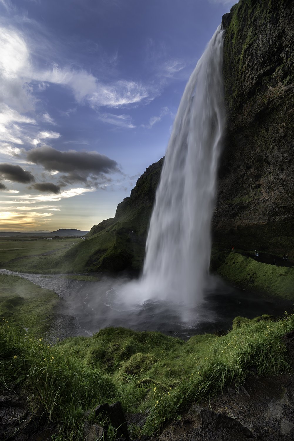 seljalandsfoss, landscape, iceland, sunset, waterfall, Sylwia Grabinska