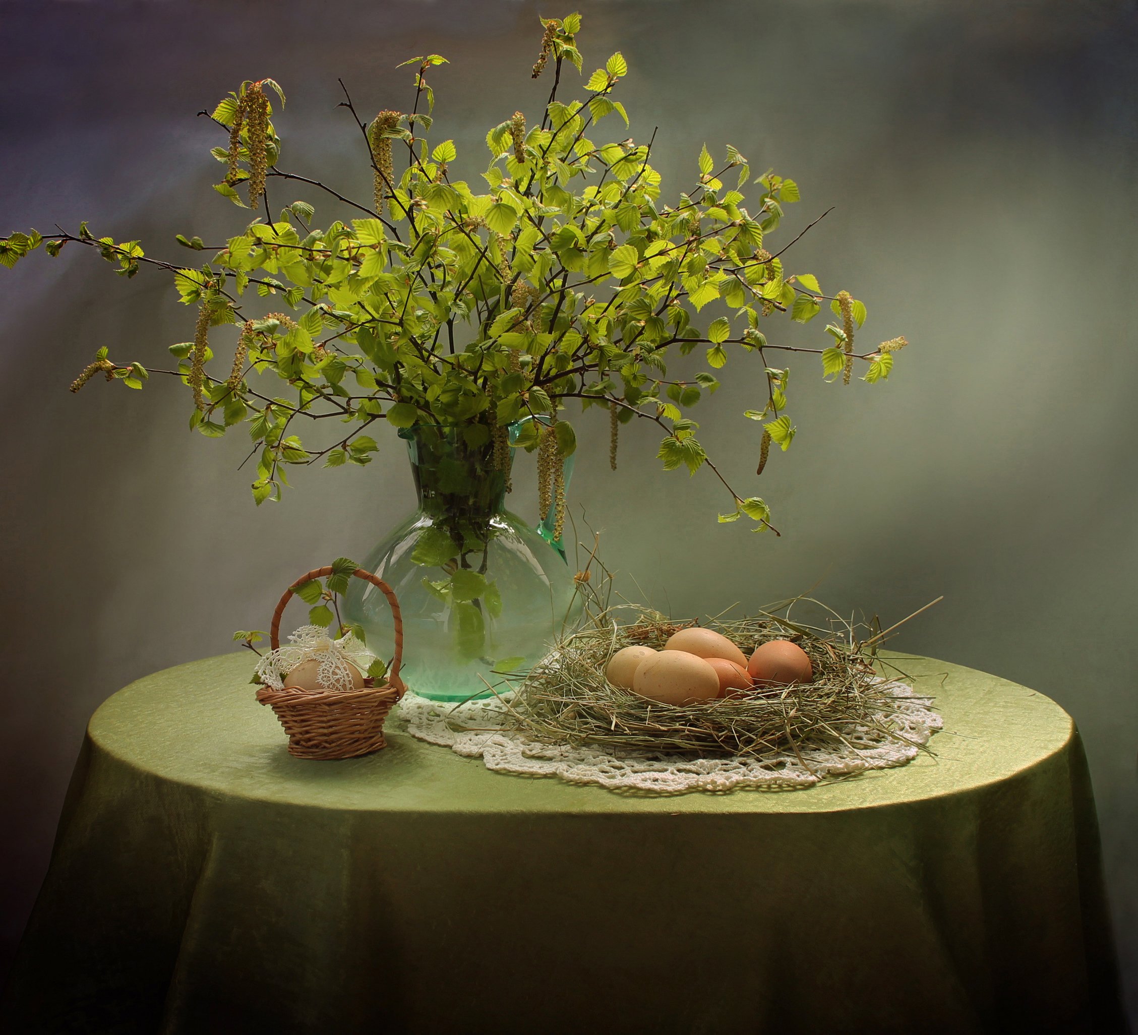 весна, апрель, листья, яйца, натюрморт, Ковалева Светлана