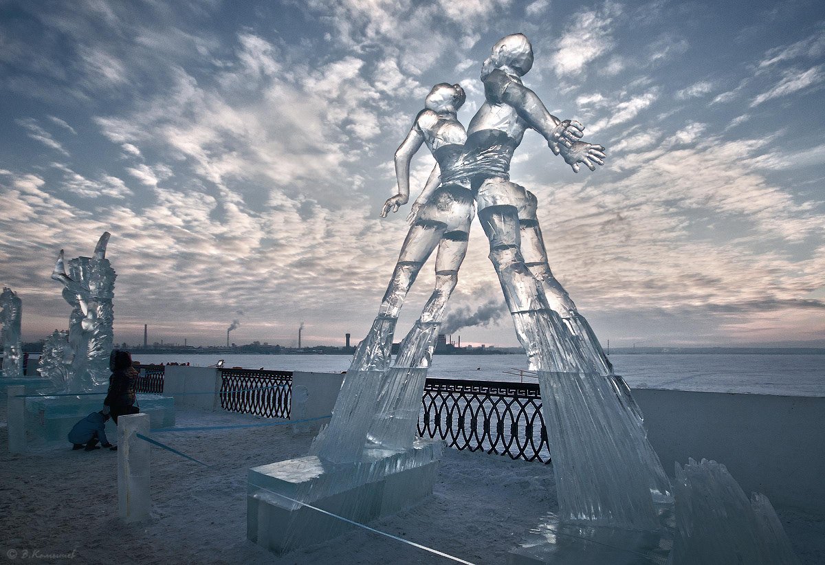 лёд, скульптура, зима, пейзаж, город, Владимир Комышев