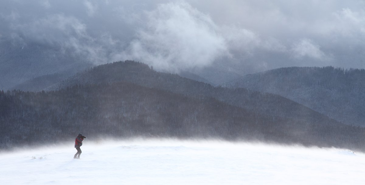 горы, снег, метель, Михаил Псарёв
