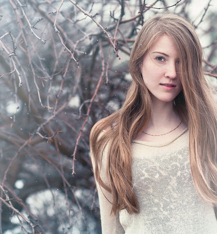 девушка,снег,девушки,зима,весна,холодно,владимир,шипулин,портрет, Vladim_Shipulin