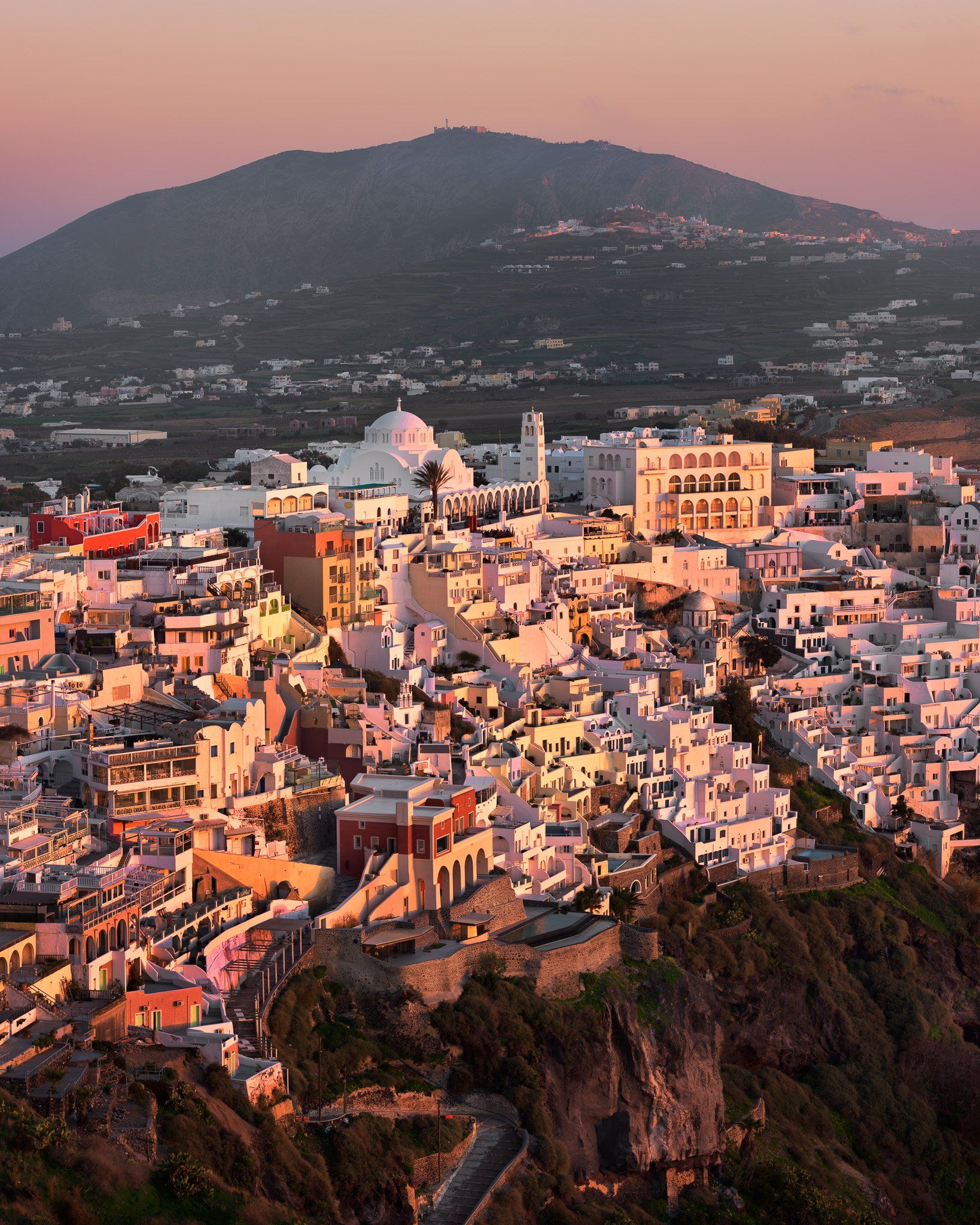 aegean, aerial, architecture, building, capital, cathedral, church, city, cityscape, cliff, coast, culture, cyclades, dome, europe, european, evening, fira, greece, greek, hill, history, house, iconic, island, landmark, landscape, lights, mediterranean, m, Andrey Omelyanchuk