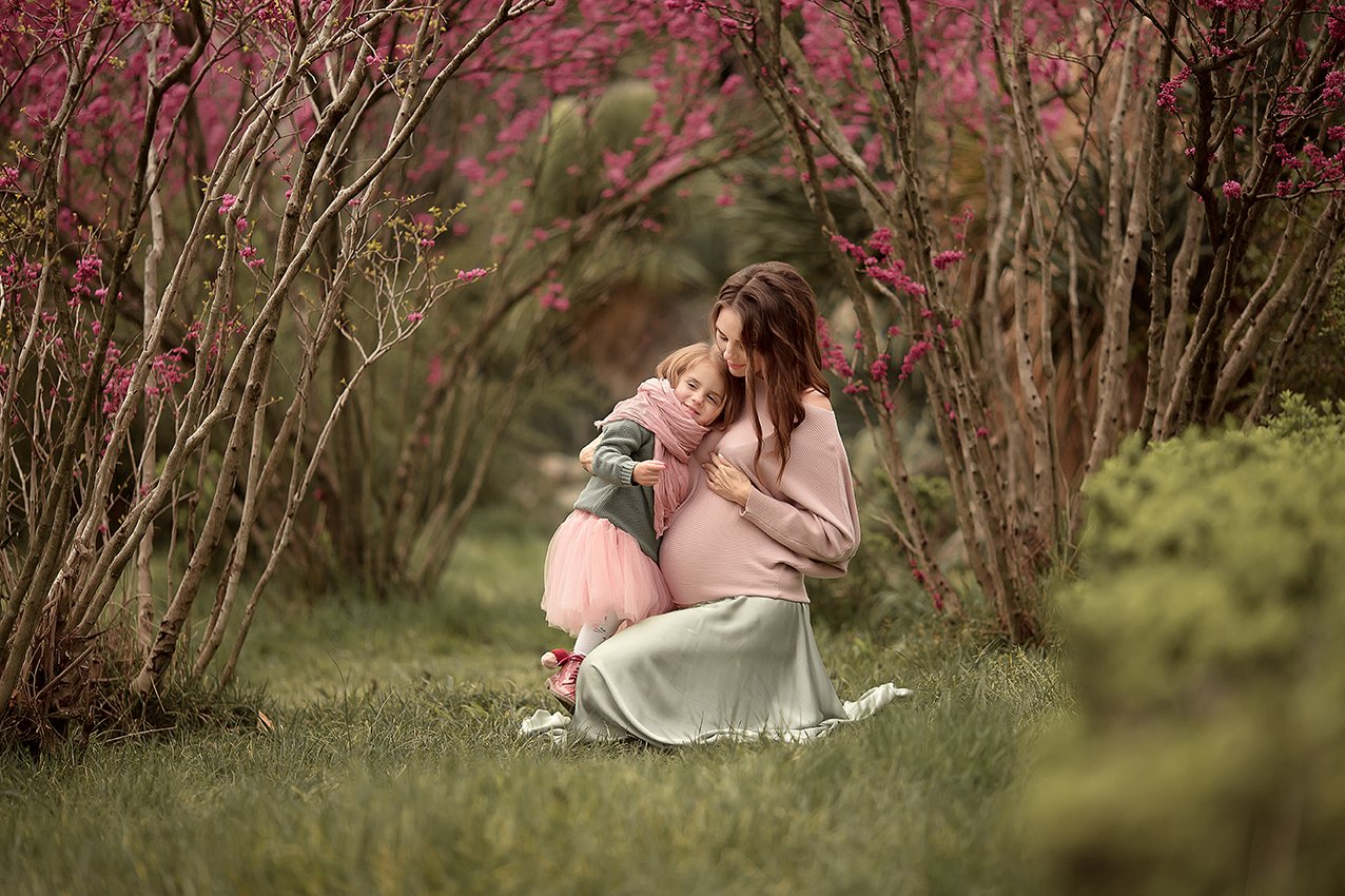 нежность мама дочь беременность красота весна, Юлия Твердова