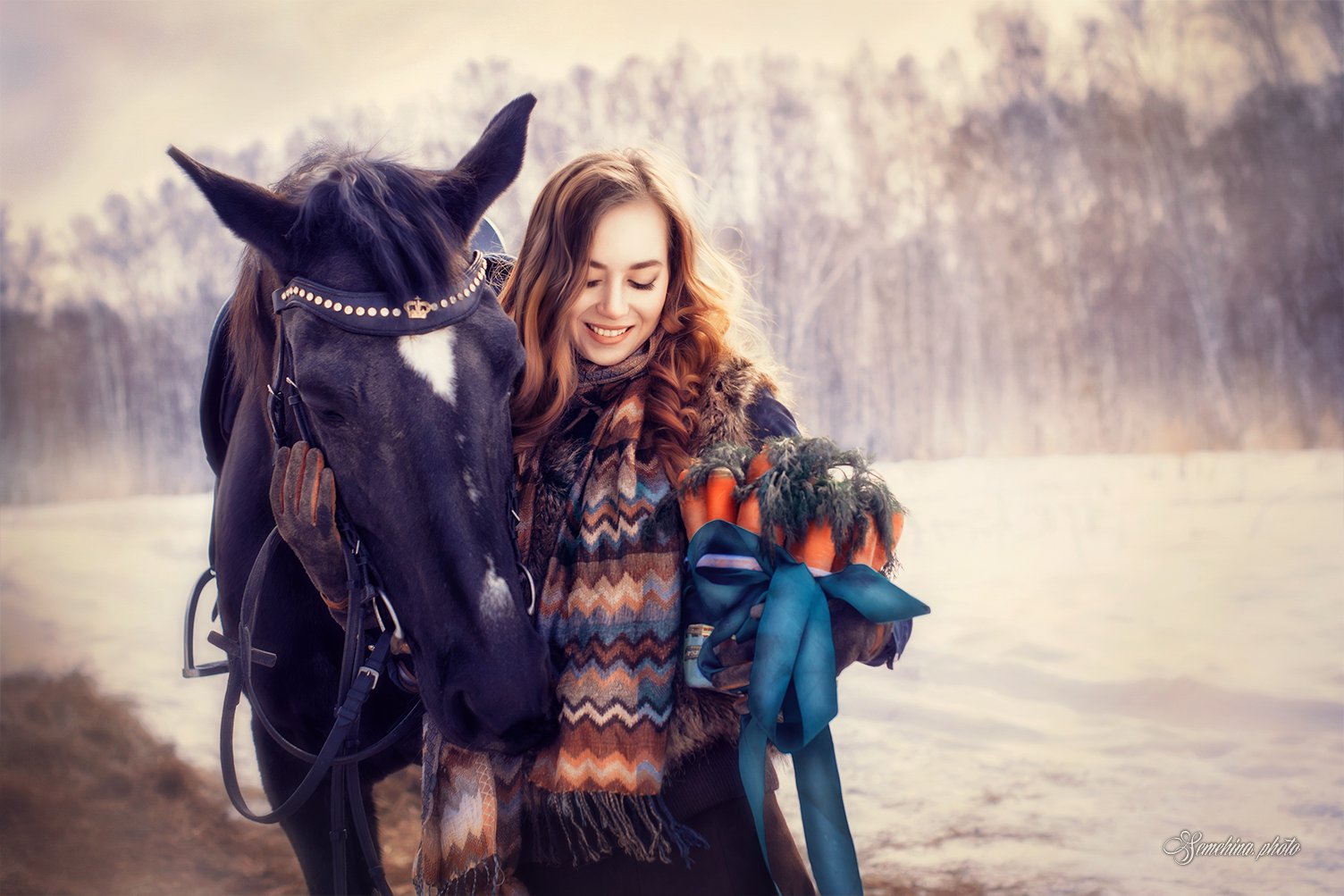девушка, лошадь, портрет, girl, horse, portreit , Марина Семёхина