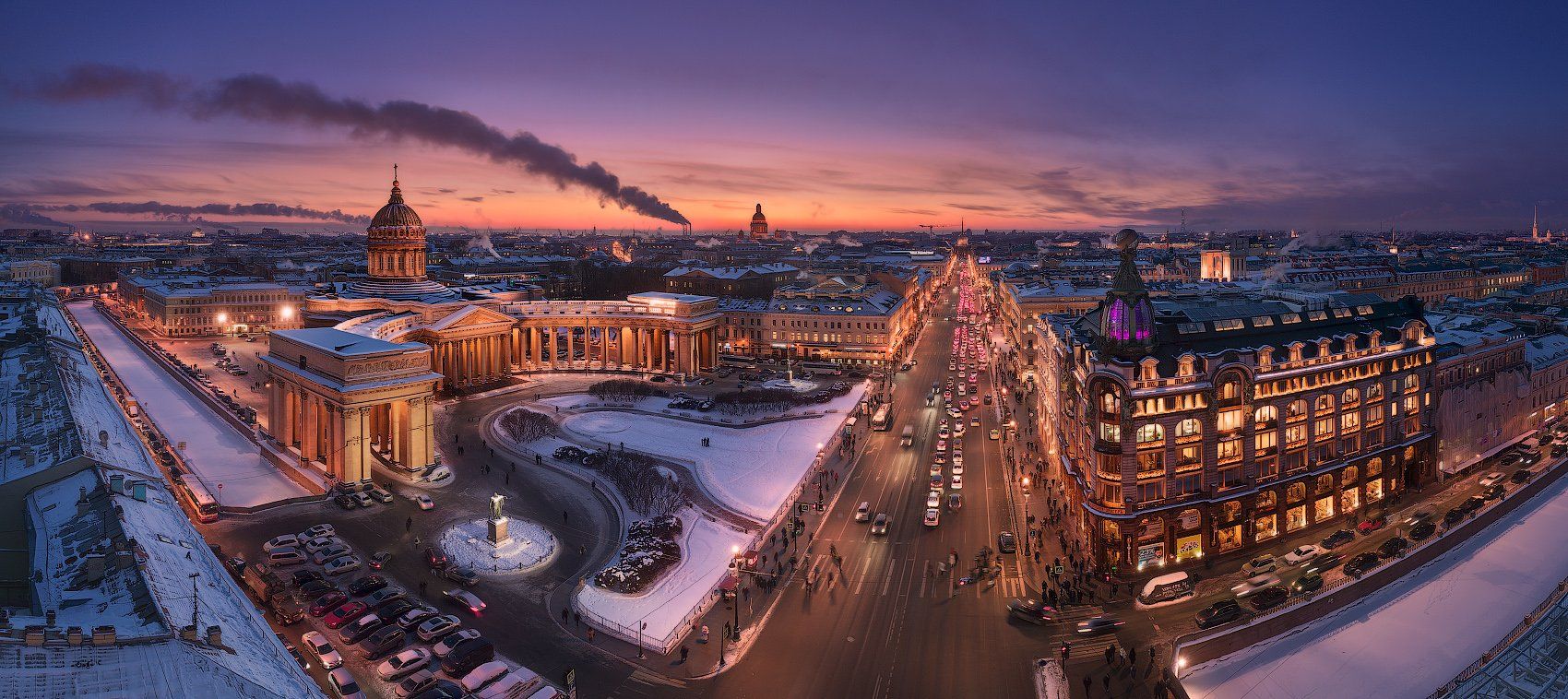 санкт-петербург, невский, проспект, закат, панорама, казанский собор, Сергей Лукс