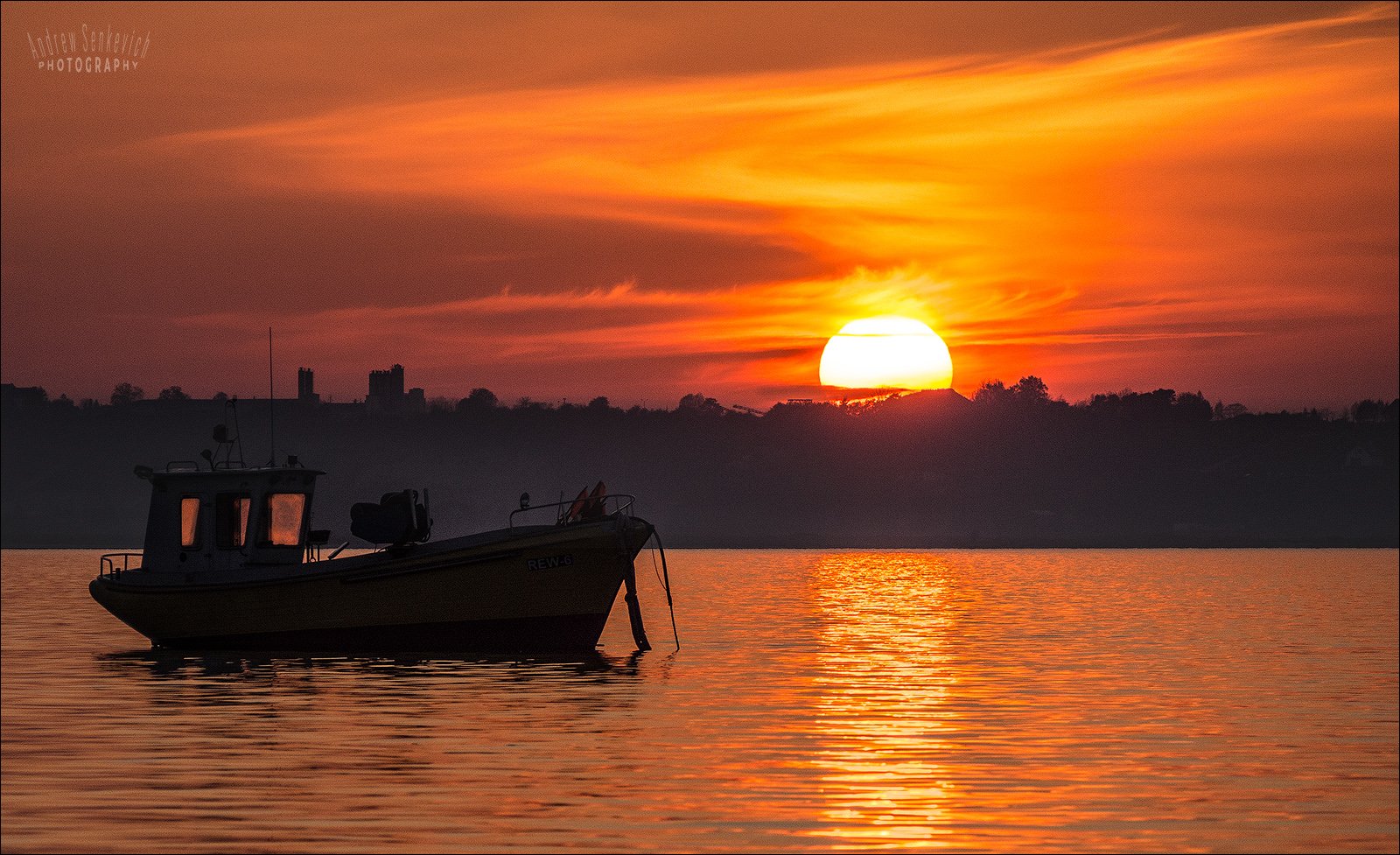 балтийский берег, закат, лодка, море, солнце, Андрей Сенкевич
