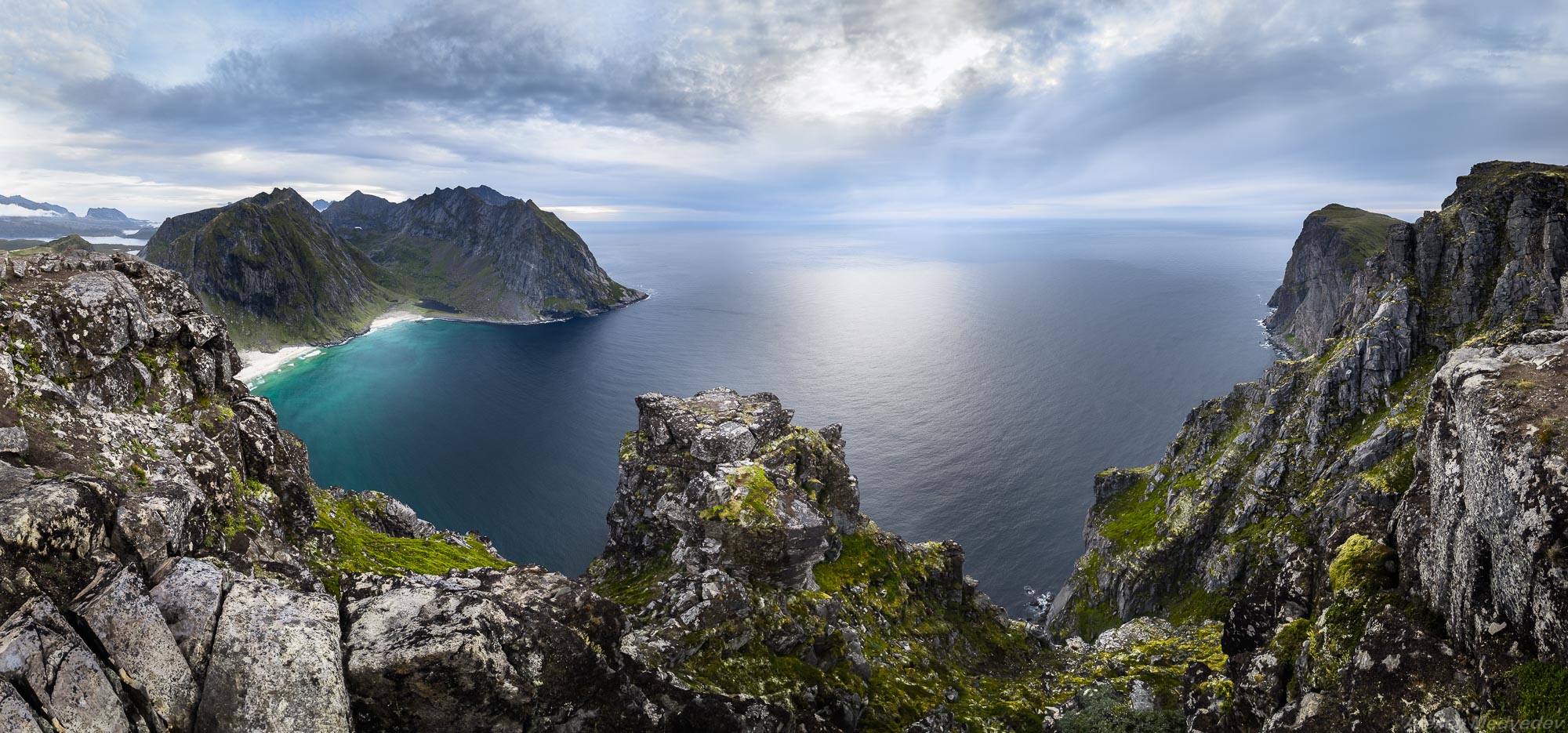 лофотены, Норвегия, пляж, море, серер, острова, скалы, панорама, Алексей Медведев