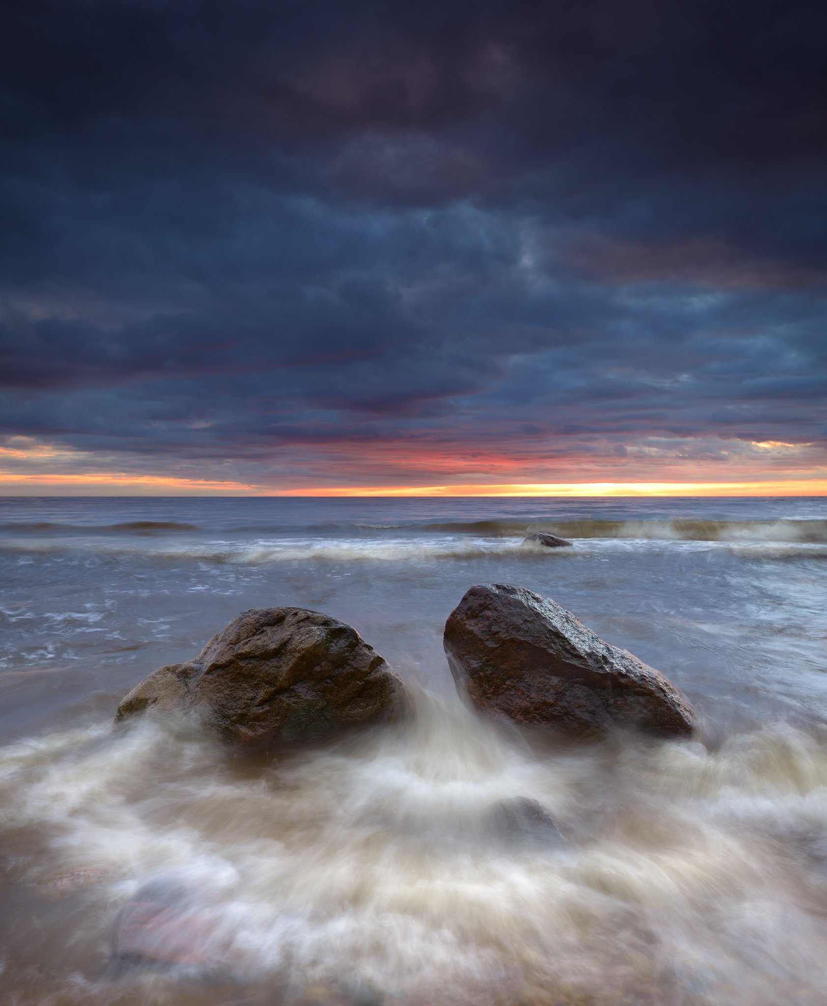 закат море латвия пейзаж шторм, Алексей Мельситов