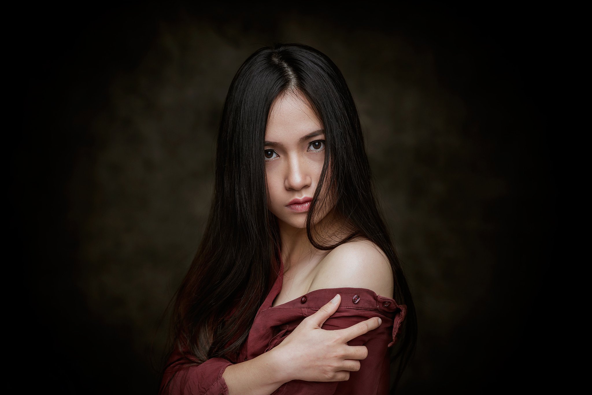 portrait, face, girl, asian, vietnam, vietnamese, eyes, longhair, young, Hoang Viet Nguyen