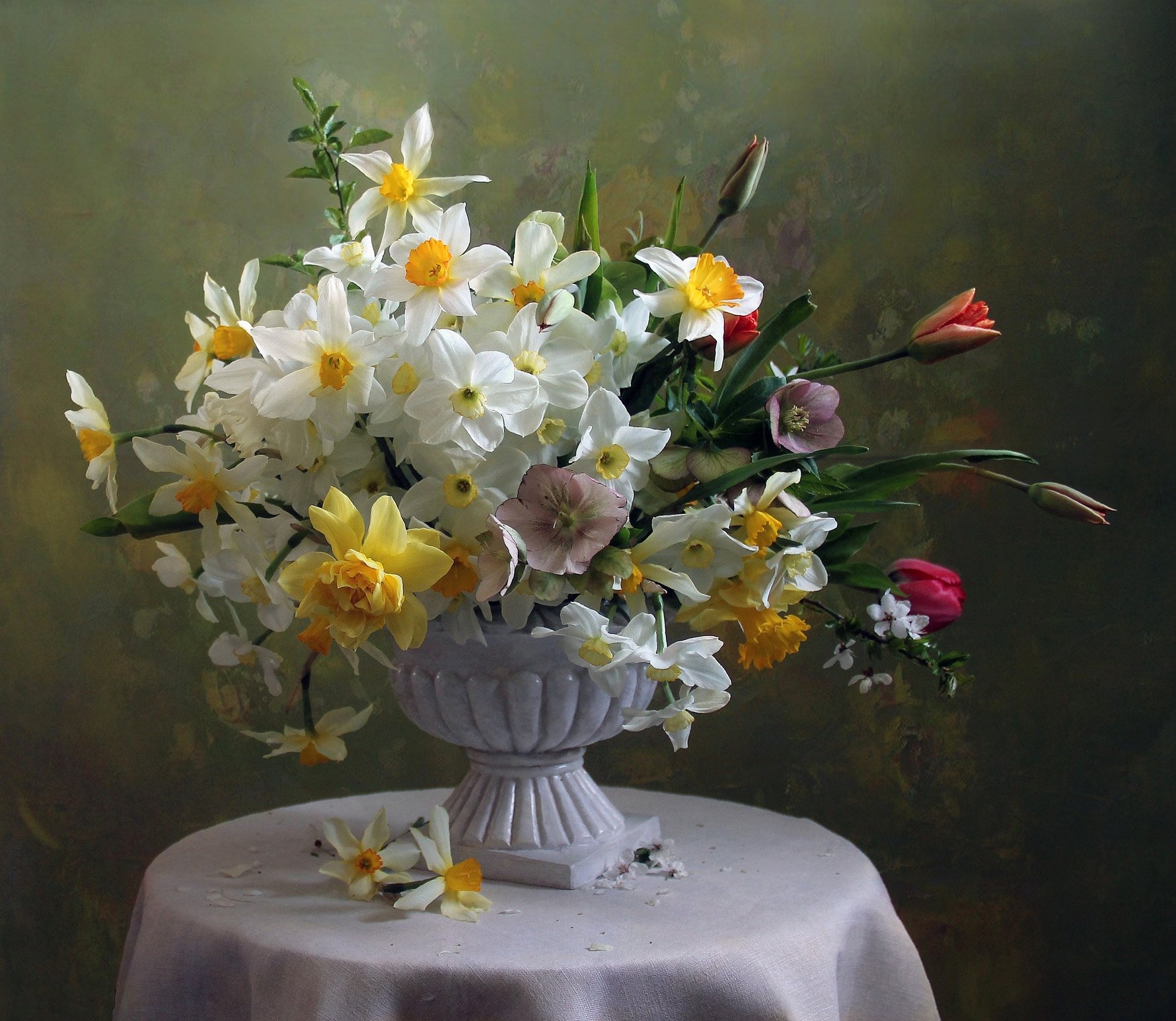 натюрморт, цветы, марина филатова, нарциссы, тюльпаны, Марина Филатова