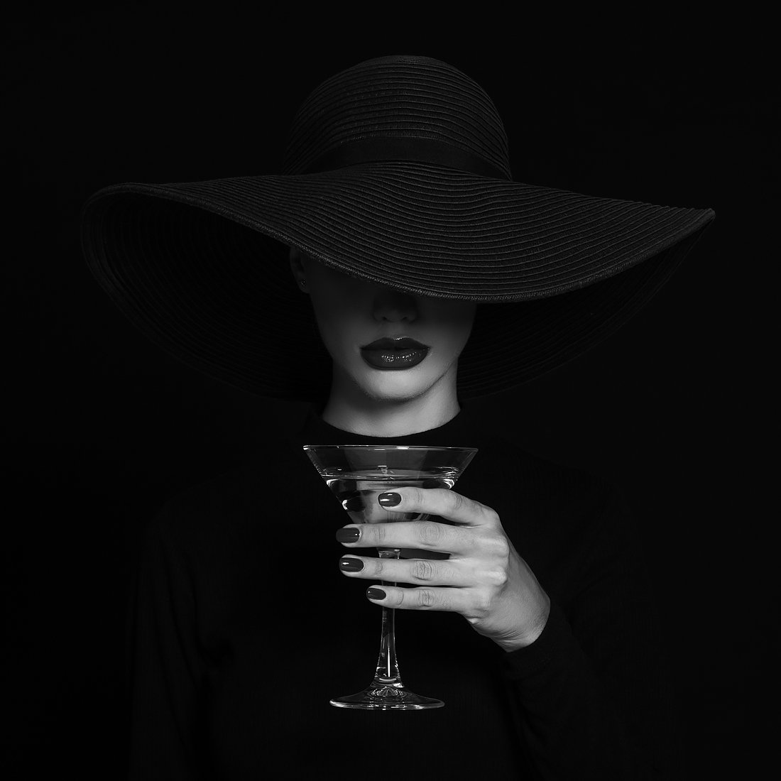 женщина, шляпа, мартини, бокал, вино, стиль, красота, , Refat Mamutov