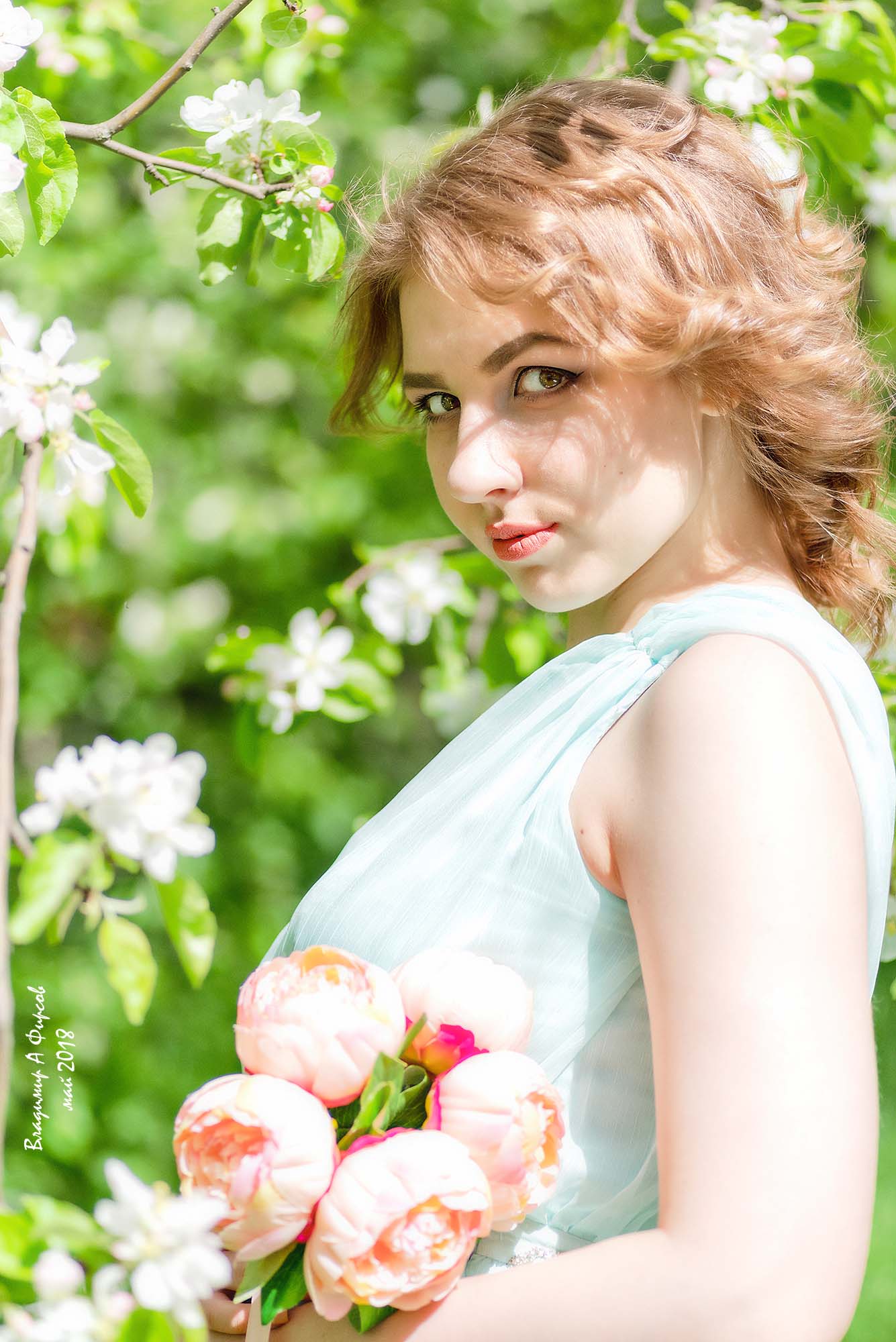 девушка, портрет, цветы, яблоня, Владимир Фирсов
