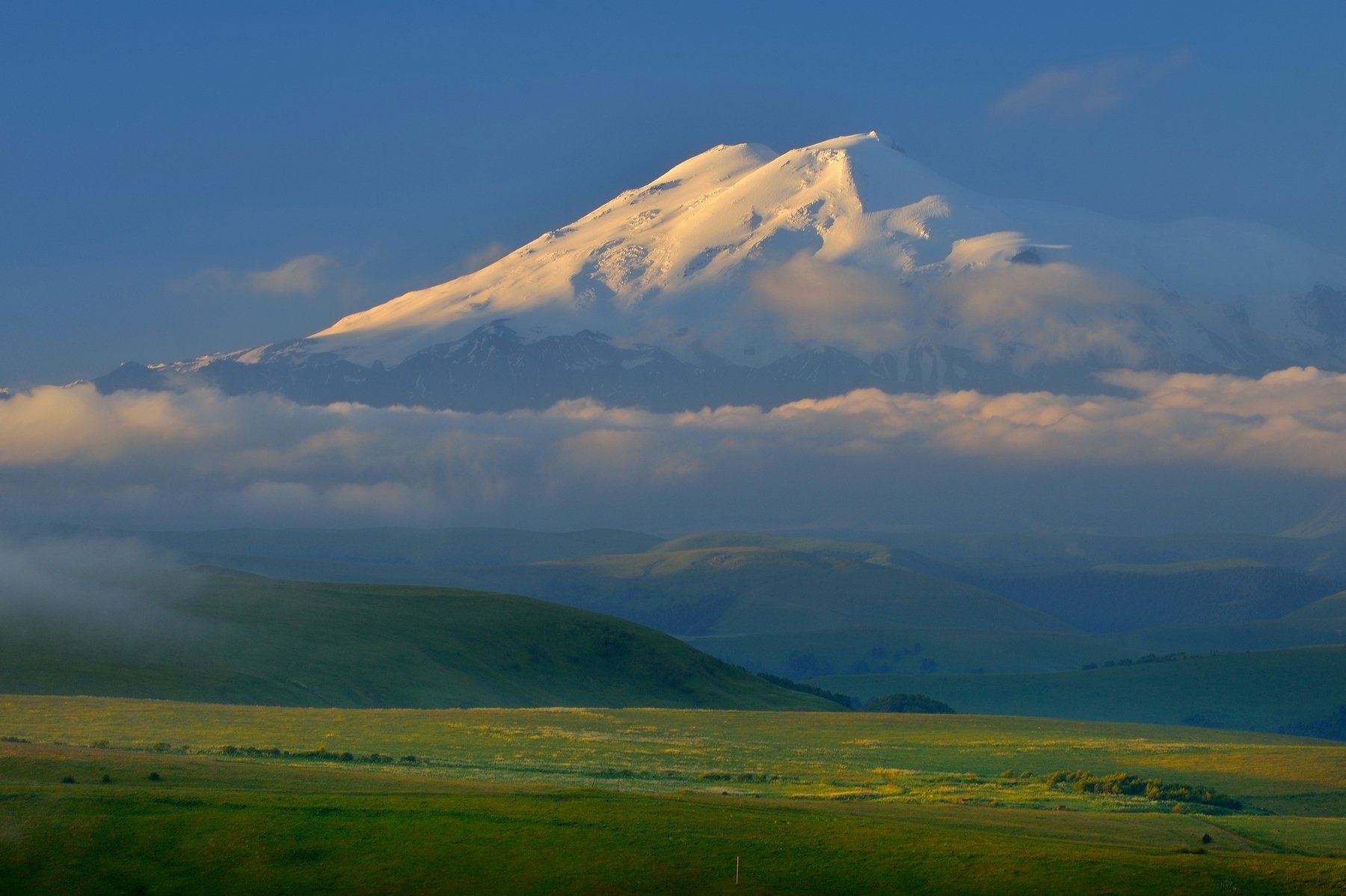 горы лето рассвет эльбрус, Александр Жарников