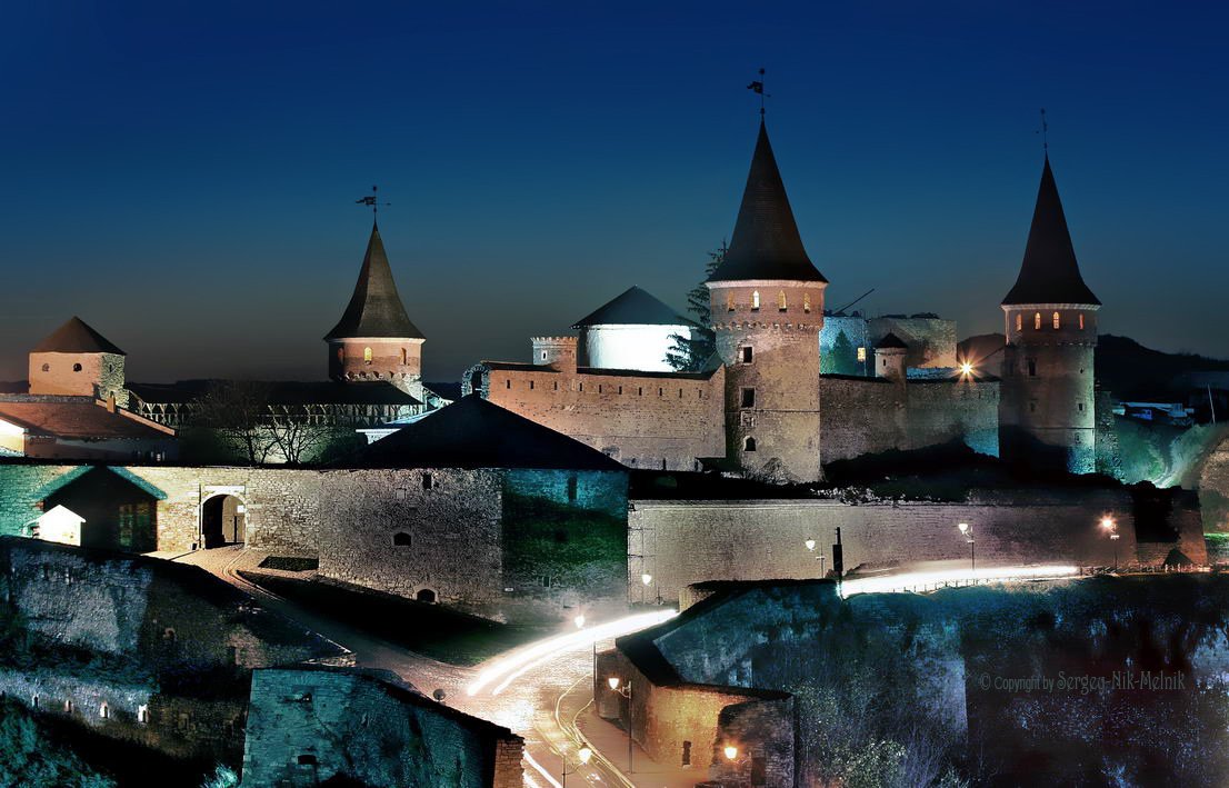 вечер,	закат,	замок, каменец-подольский, крепость,	украина, Melnik-oy Serg-N-