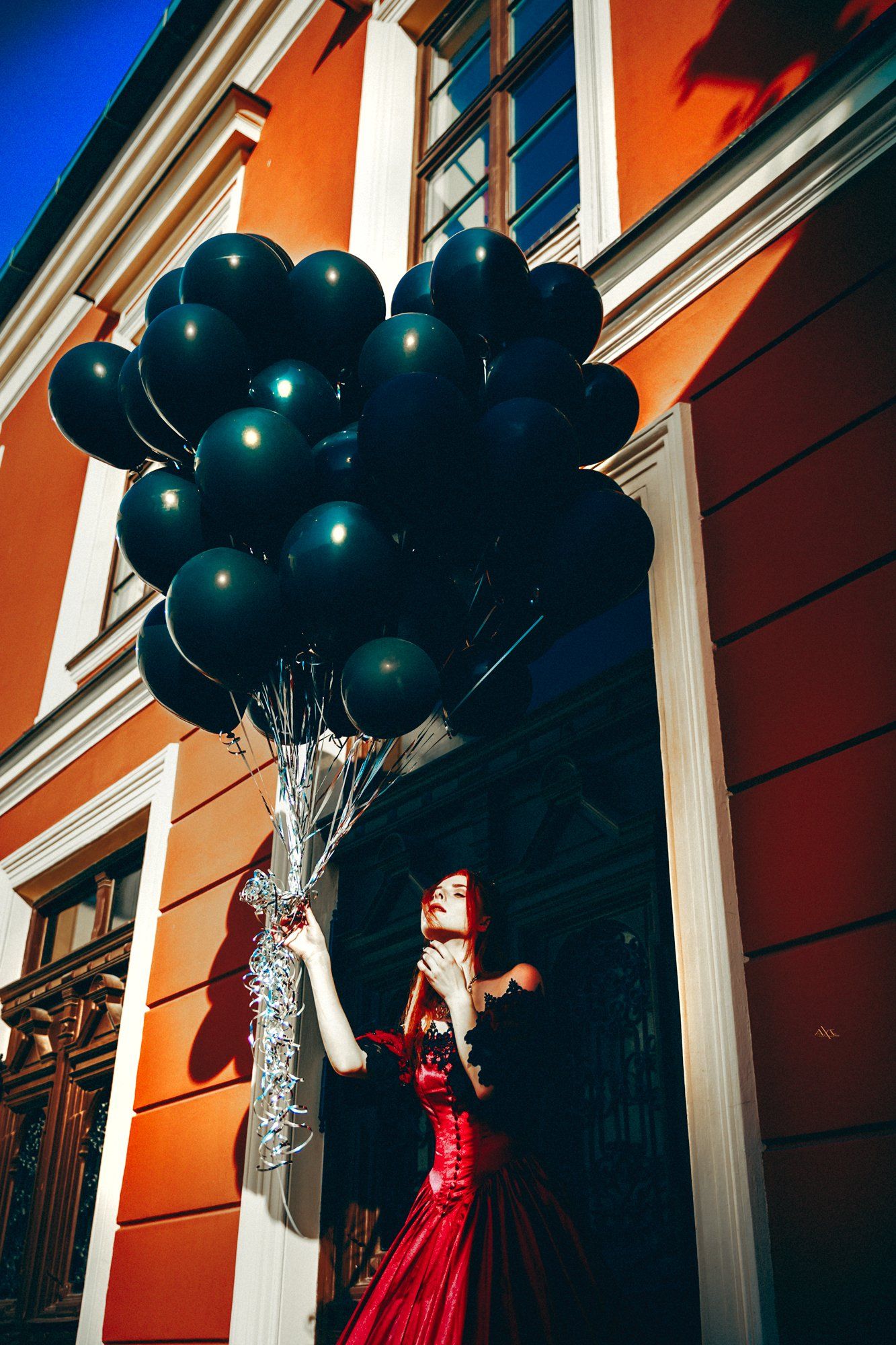 woman, portrait, fashion, art, beauty, dress, balloons, conceptual, Руслан Болгов (Axe)