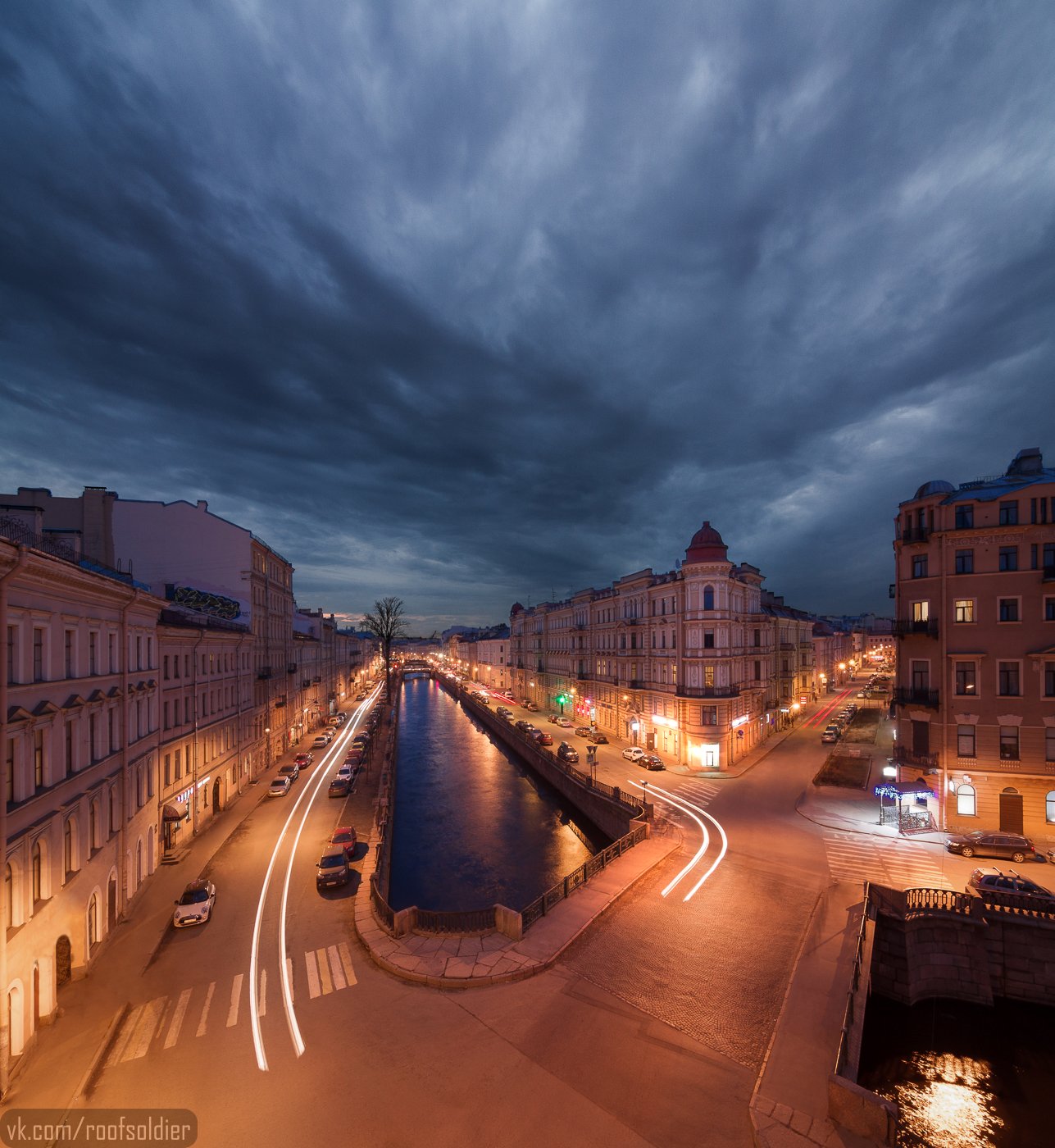 Крыша, пейзаж, выдержка, река, башня, город, архитектура, Голубев Алексей