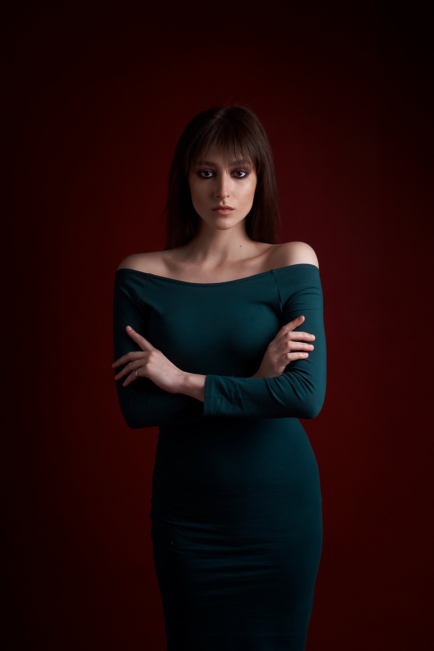 portrait, low key, girl, red, портрет, девушка, Наташа Высоцкая