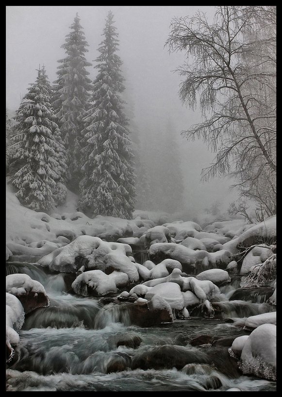 речка,зима,туман,снег, SkorovS