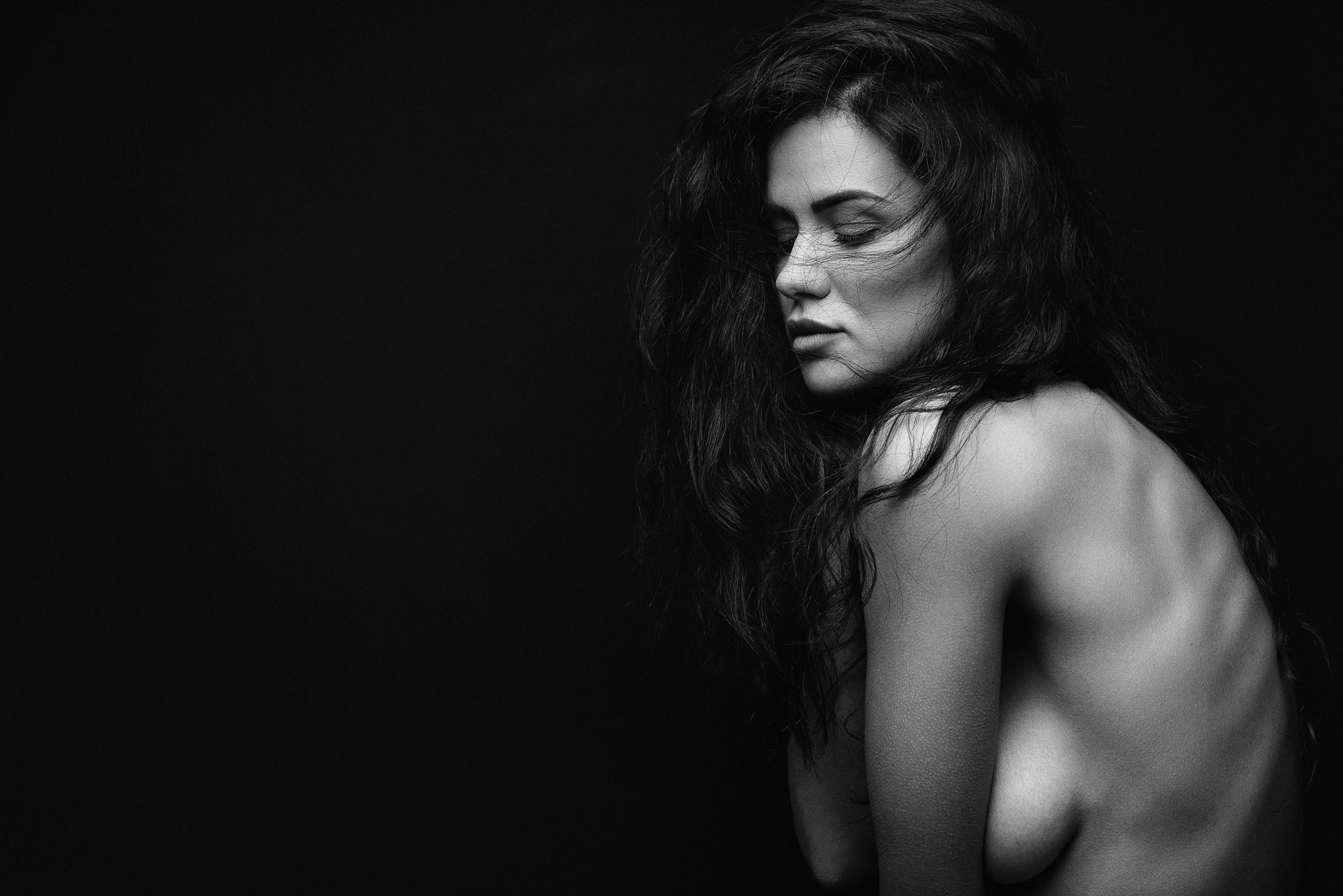 #b&w #blackandwhite, #sensual, #portrait #onelight #studio #beautiful #girl, Георги Тодоров