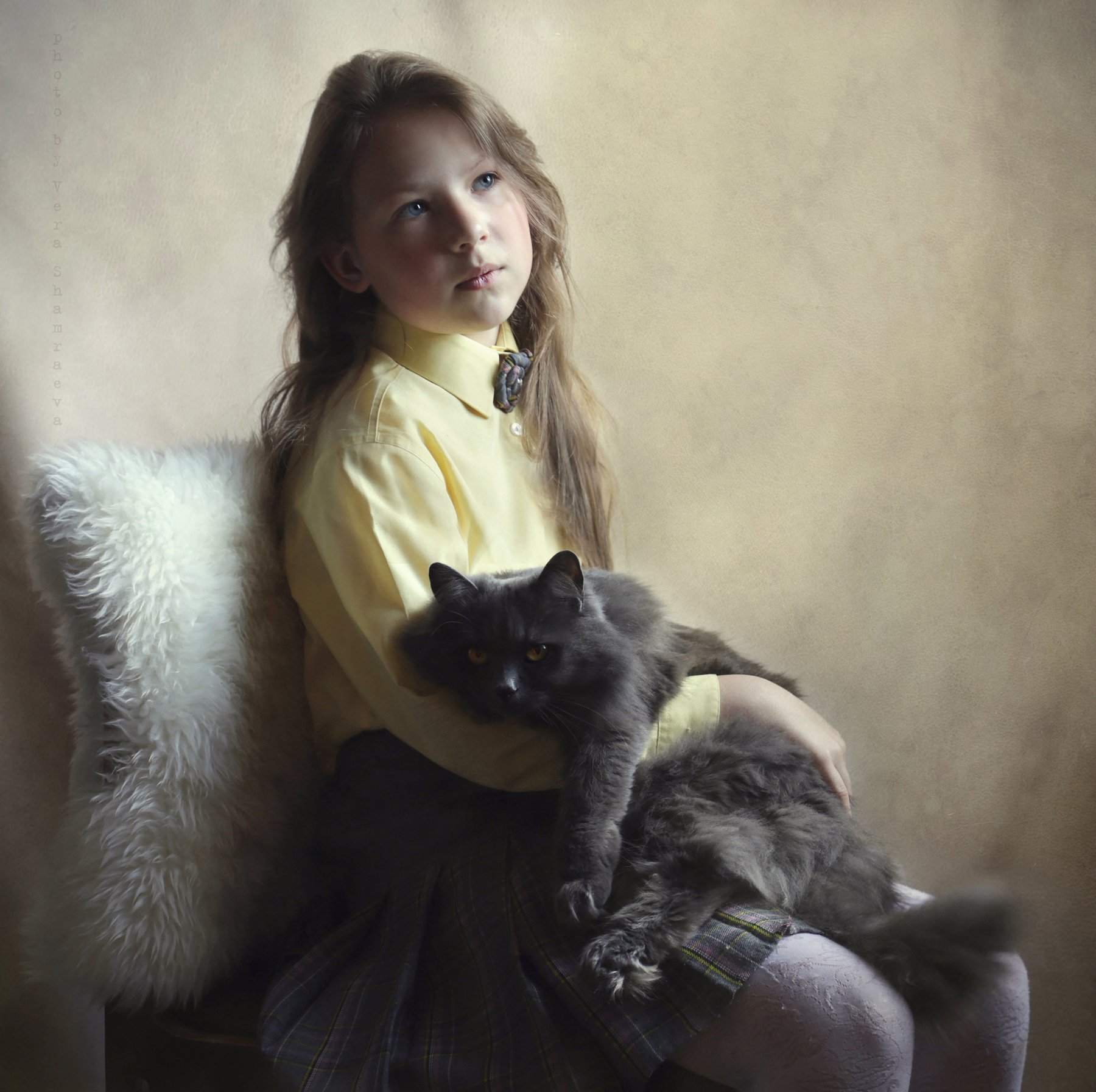 девочка кошка жанр портрет ретро, Вера Шамраева