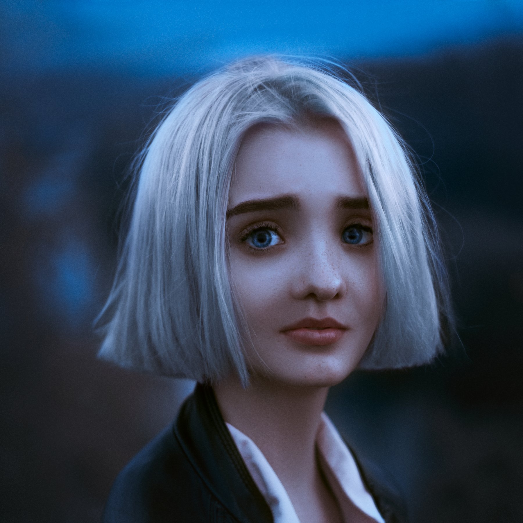 art portrait girl blue eyes, Богдан Савош
