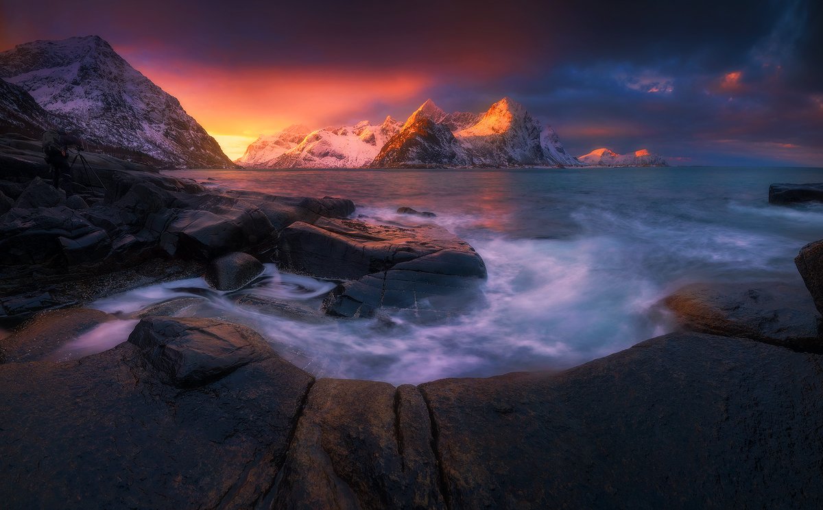 vareid  norway seascape landscape sunrise mountains , Roberto Pavic