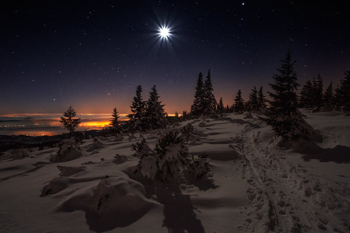 landscape,canon,winter,night,moon, Iza i Darek Mitręga