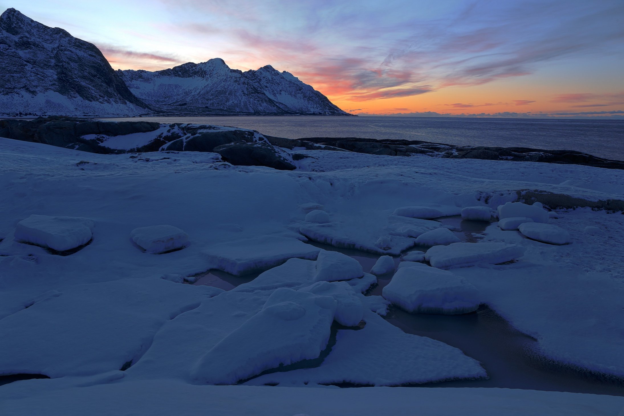 закат, берег, путешествие, норвегия, зима, landscape, norway, senja, travel, Михаил Конарев